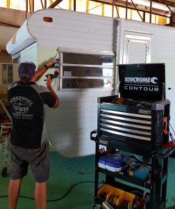 Caravan Resealing In Progress - Mandurah Caravan Repairs